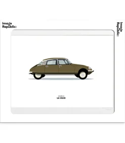 Image Republic Affiche Le Duo Voiture Citroen DS marron* Affiches & Tableaux