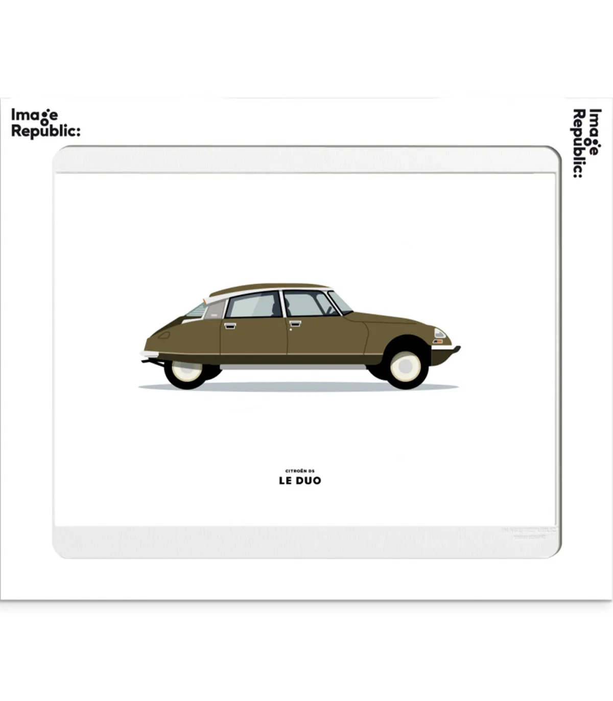 Image Republic Affiche Le Duo Voiture Citroen DS marron* Affiches & Tableaux