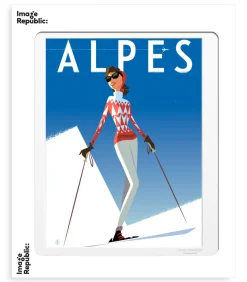 Image Republic Affiche Monsieur Z Alpes Fille Rouge 56 x 76 cm* Affiches & Tableaux