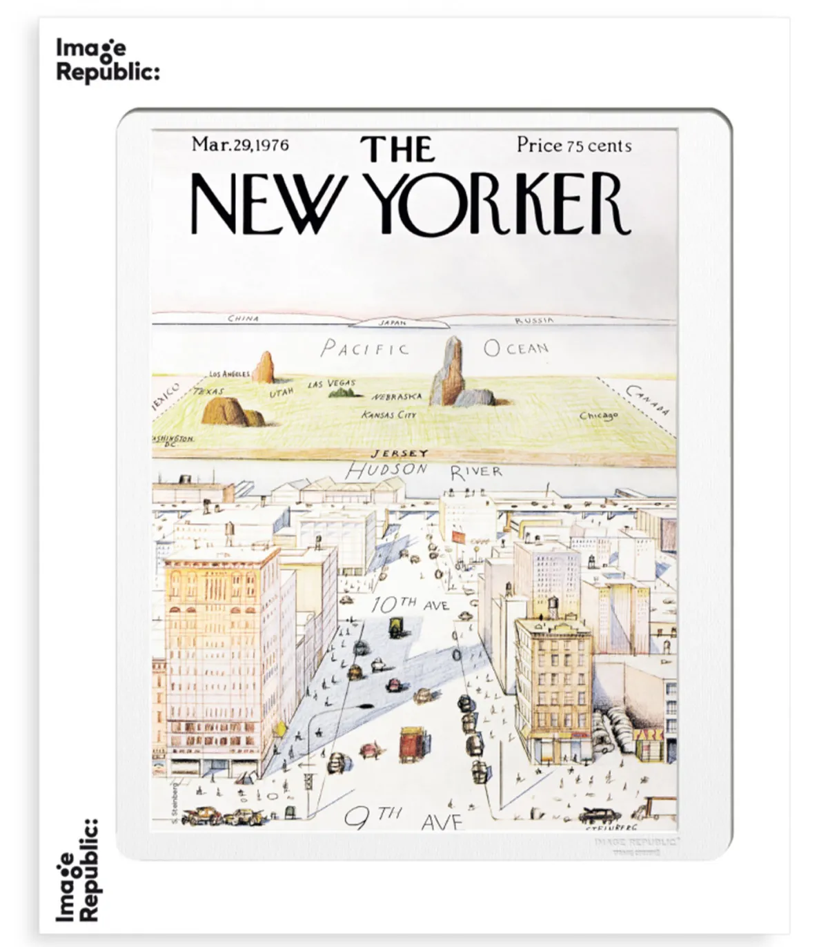 Image Republic Affiche The New Yorker 07 Steinberg 40 x 50 cm* Affiches & Tableaux