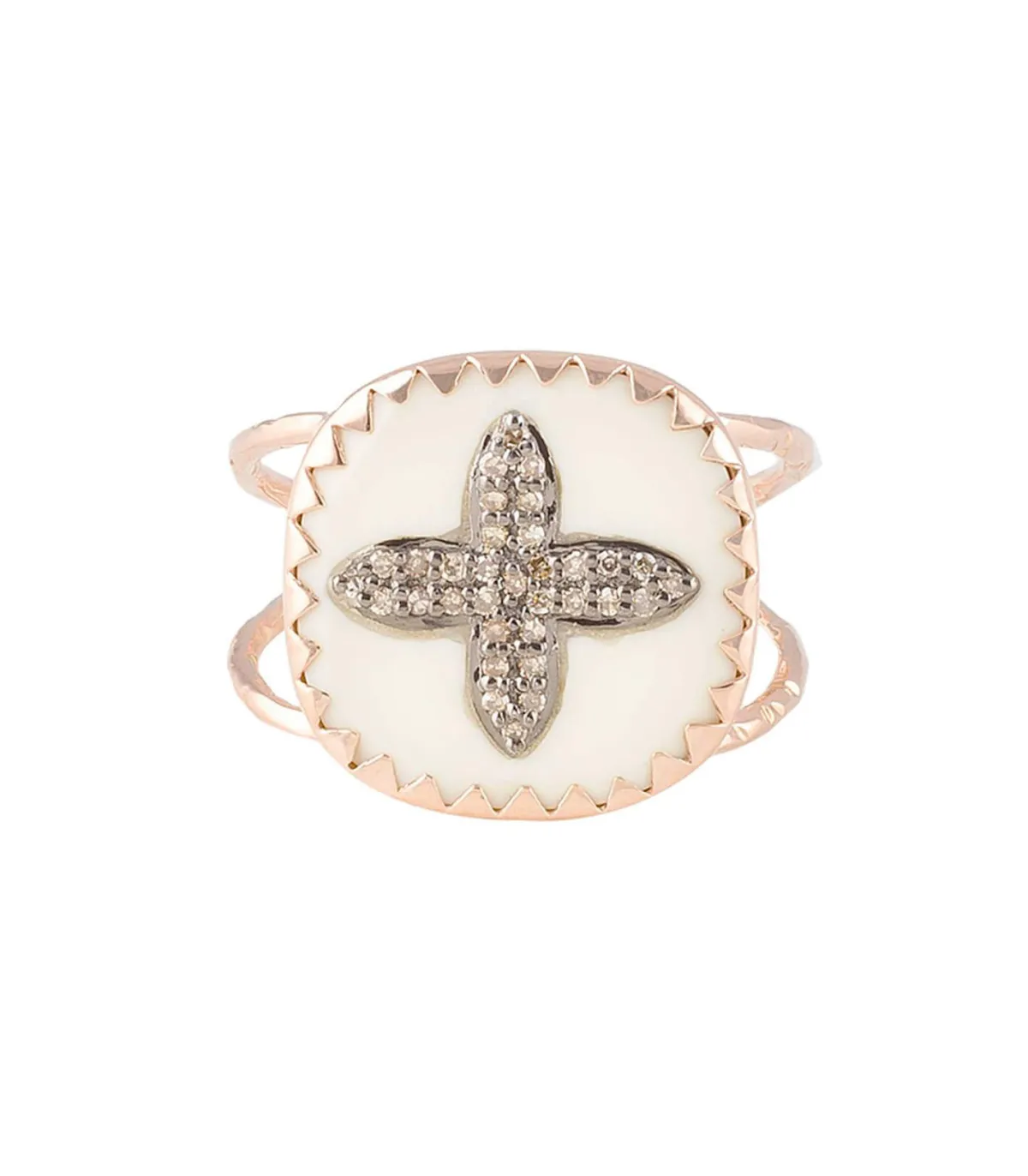 Pascale Monvoisin Bague Bowie N°2 blanc et diamants*Femme Bagues