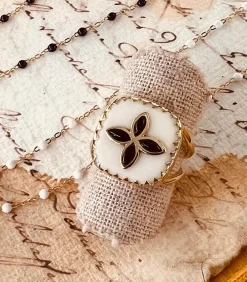 Pascale Monvoisin Bague Bowie N°2 Blanc et Onyx*Femme Bagues