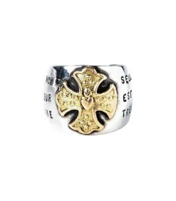 Corpus Christi Bague Gold Cross en argent et or*Femme Bagues