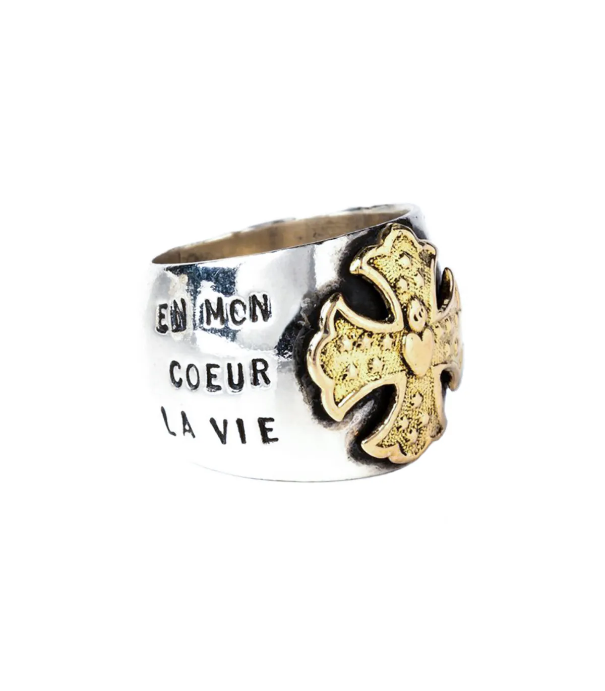 Corpus Christi Bague Gold Cross en argent et or*Femme Bagues