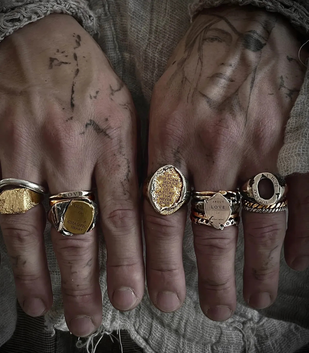 Tó Garal Bague Let the poem Seduce you "YG"*Femme Bagues