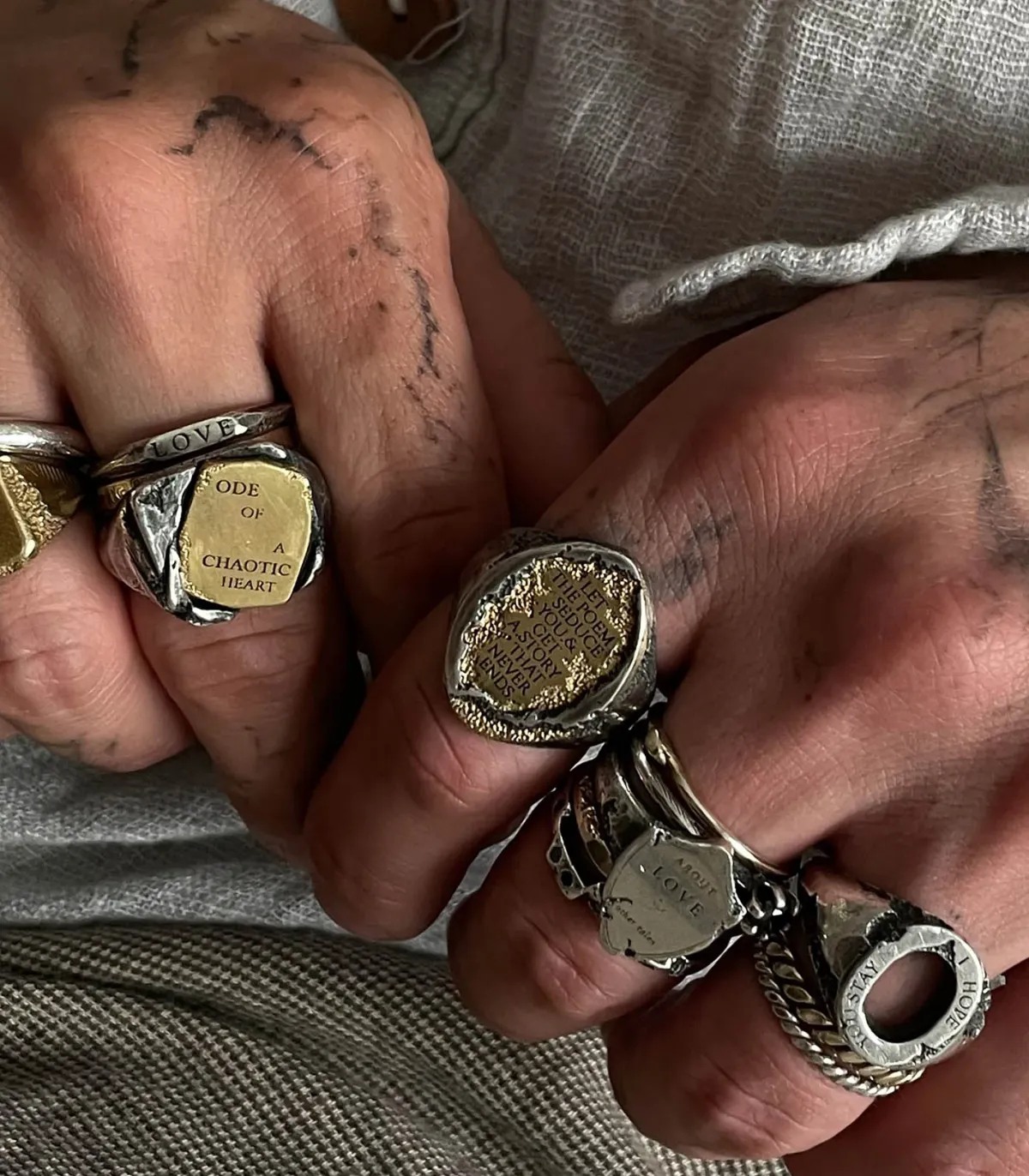 Tó Garal Bague Let the poem Seduce you "YG"*Femme Bagues