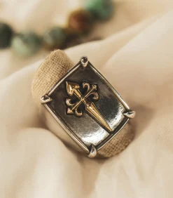Corpus Christi Bague New Cross en argent et or*Femme Bagues