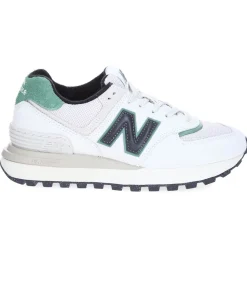 New Balance Baskets 574 Blanc et Vert*Femme Baskets