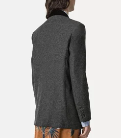 Forte Forte Blazer en Laine Cloth Velvet Rever Antracite*Femme Manteaux & Vestes