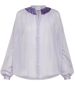 Forte Forte Blouse Bohemian en voile de coton Lilac*Femme Hauts