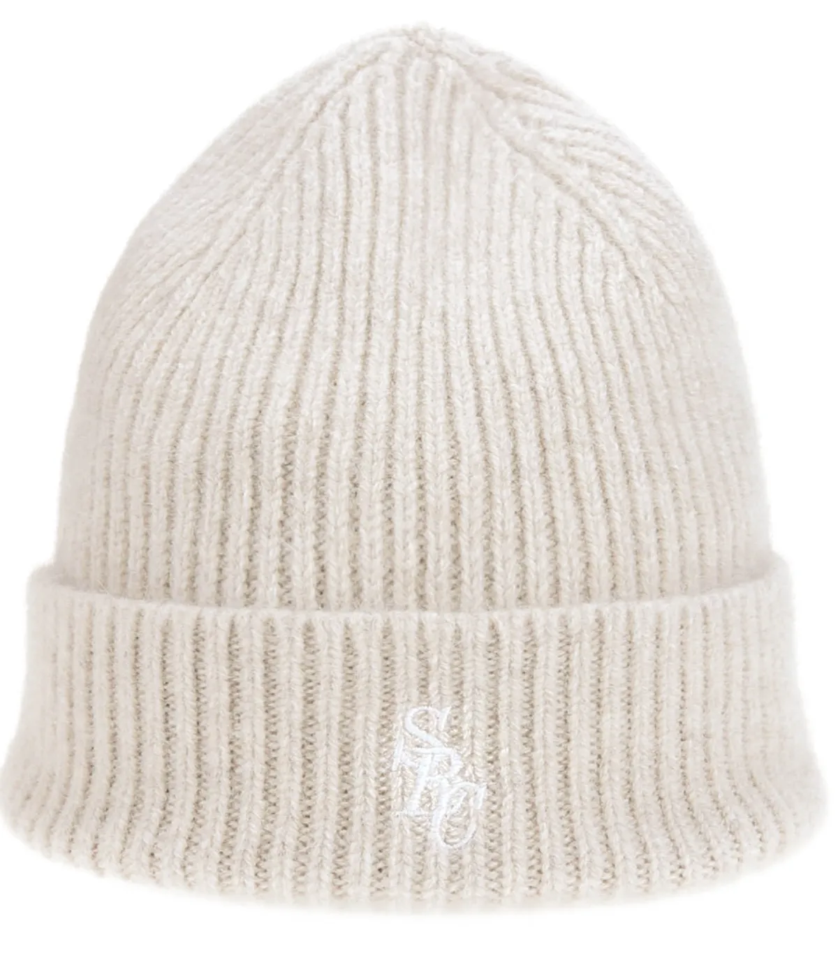 Sporty & Rich Bonnet en laine SRC Cream/White*Femme Chapeaux, Bonnets & Casquettes