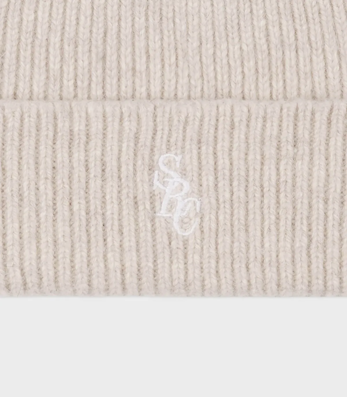 Sporty & Rich Bonnet en laine SRC Cream/White*Femme Chapeaux, Bonnets & Casquettes