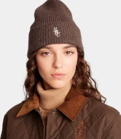 Sporty & Rich Bonnet en Laine SRC Hickory/White*Femme Chapeaux, Bonnets & Casquettes|Chapeaux, Bonnets & Casquettes