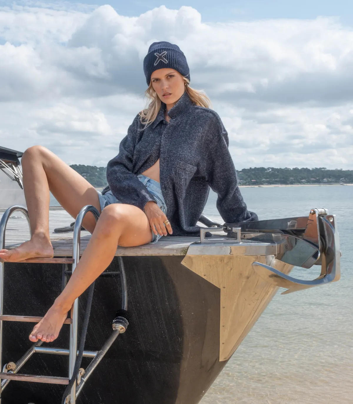 Unio Hamburg Bonnet Lumi X Black Navy*Femme Chapeaux, Bonnets & Casquettes