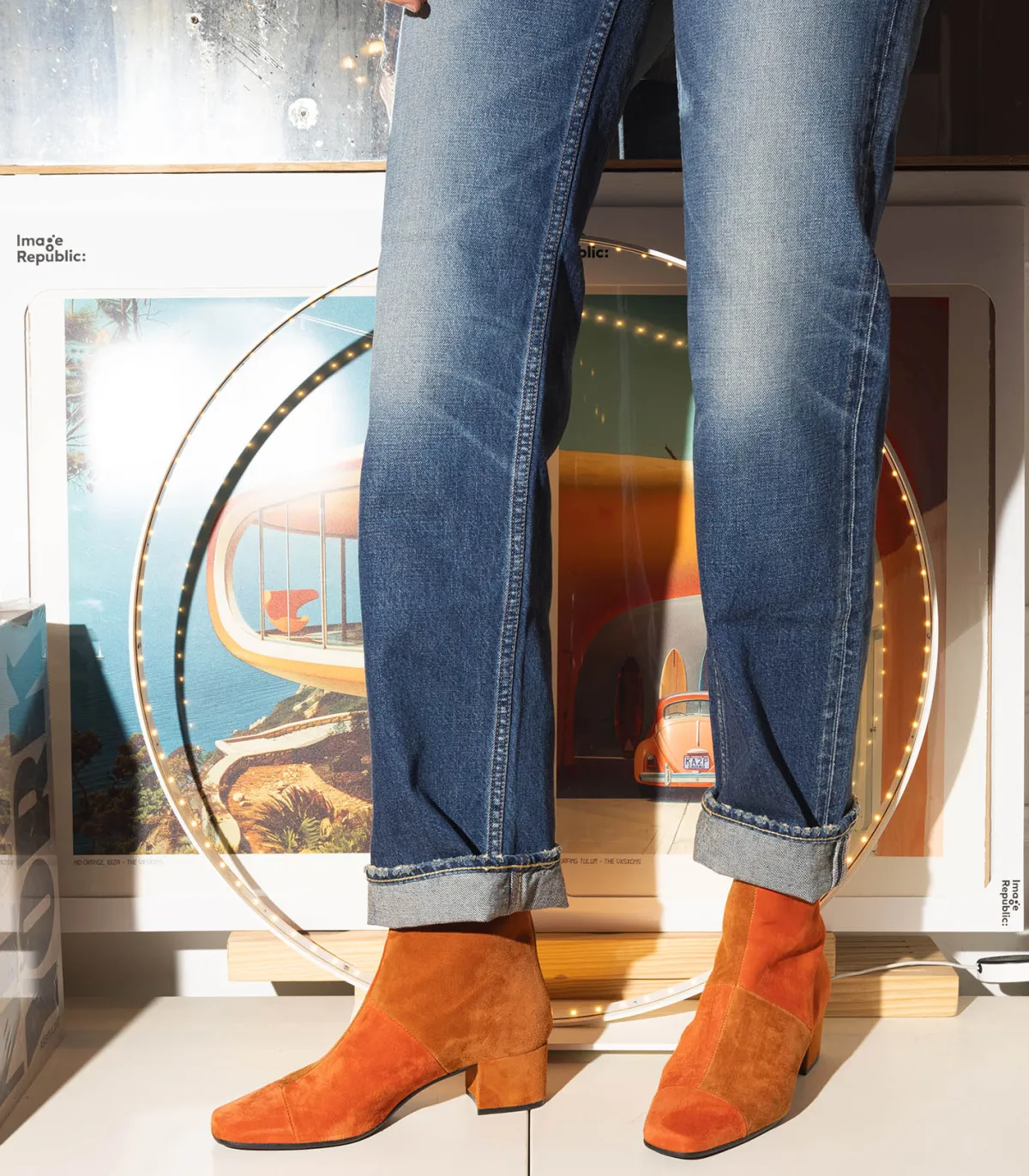 Carel Paris Bottines Estime Go en cuir suédé Brick*Femme Boots & Bottines