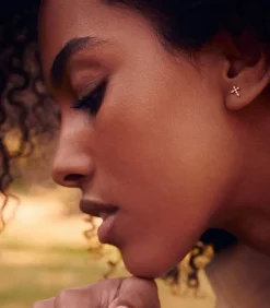 Stone Paris Boucle d'oreille Céleste bouton or jaune*Femme Boucles D'Oreilles