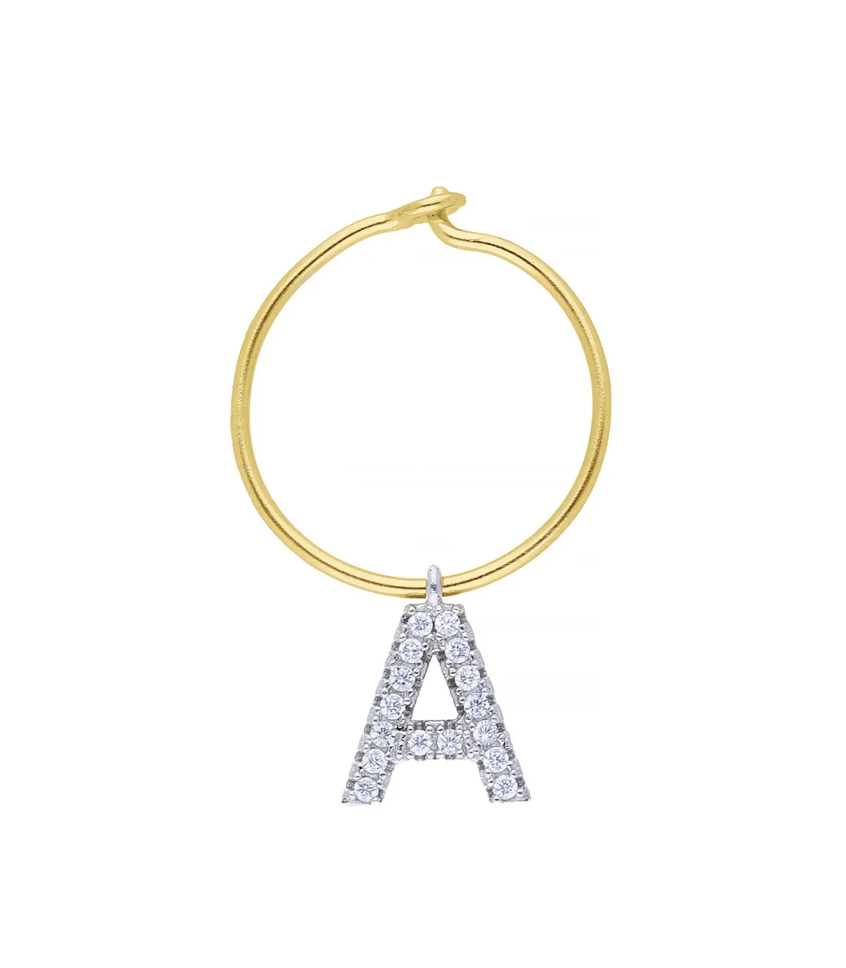 Maison Irem Boucle d'oreille Hoop Lettre*Femme Boucles D'Oreilles