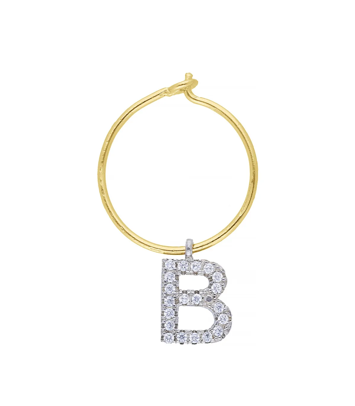 Maison Irem Boucle d'oreille Hoop Lettre*Femme Boucles D'Oreilles