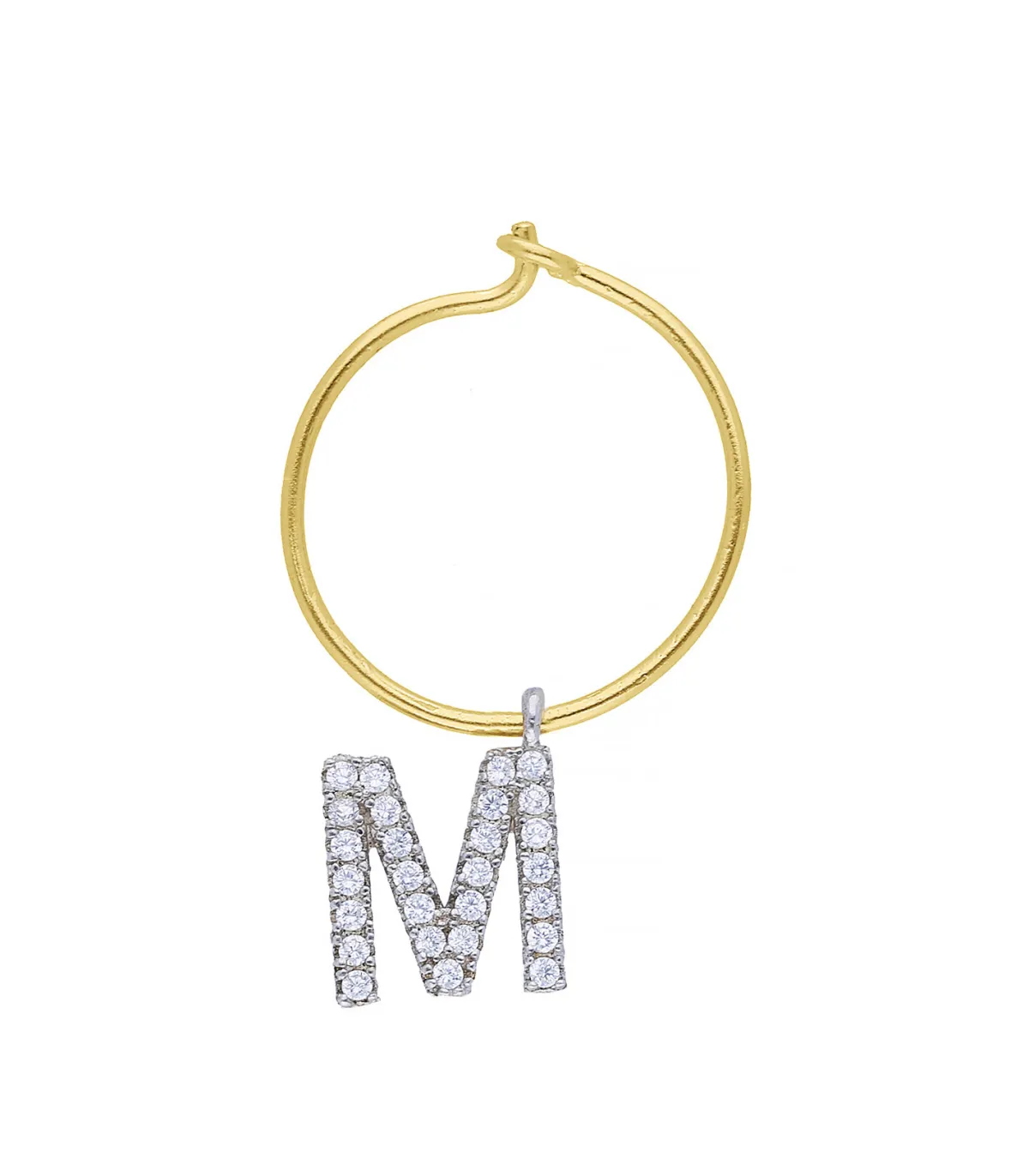 Maison Irem Boucle d'oreille Hoop Lettre*Femme Boucles D'Oreilles