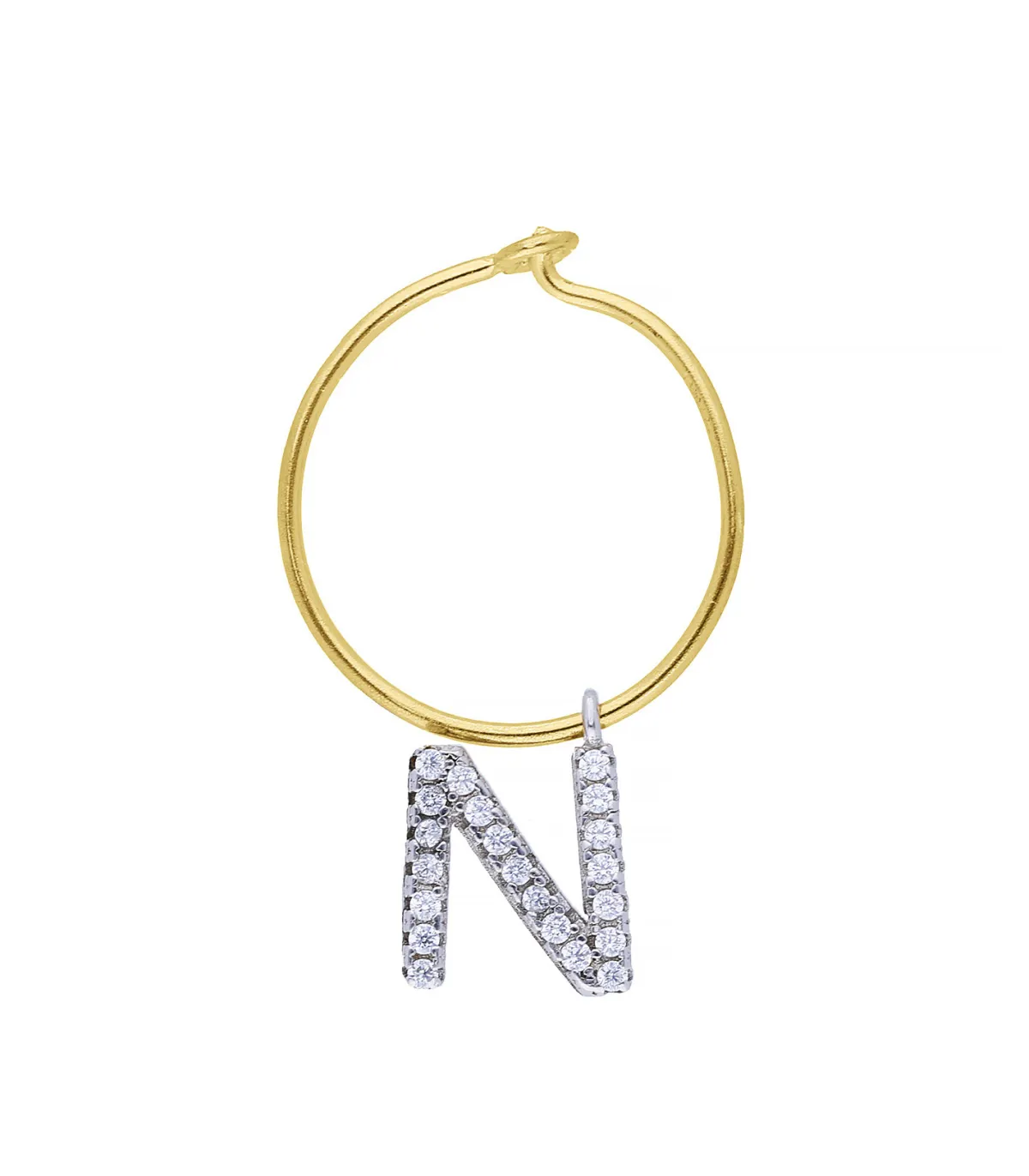 Maison Irem Boucle d'oreille Hoop Lettre*Femme Boucles D'Oreilles