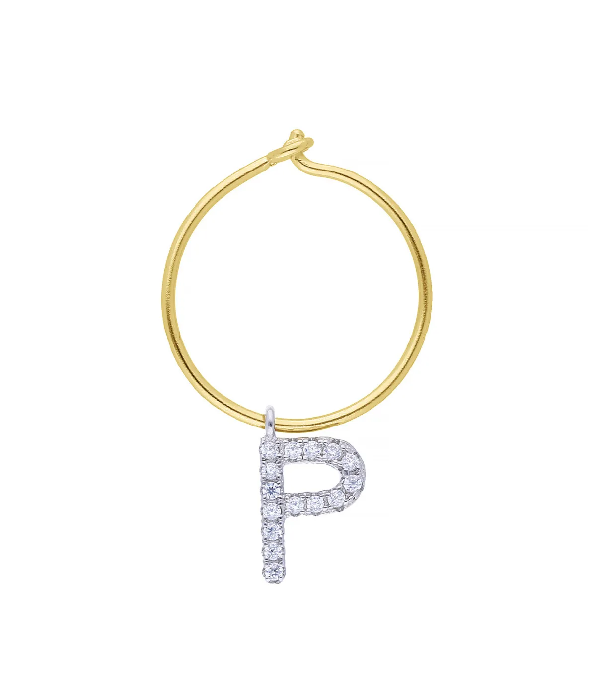 Maison Irem Boucle d'oreille Hoop Lettre*Femme Boucles D'Oreilles