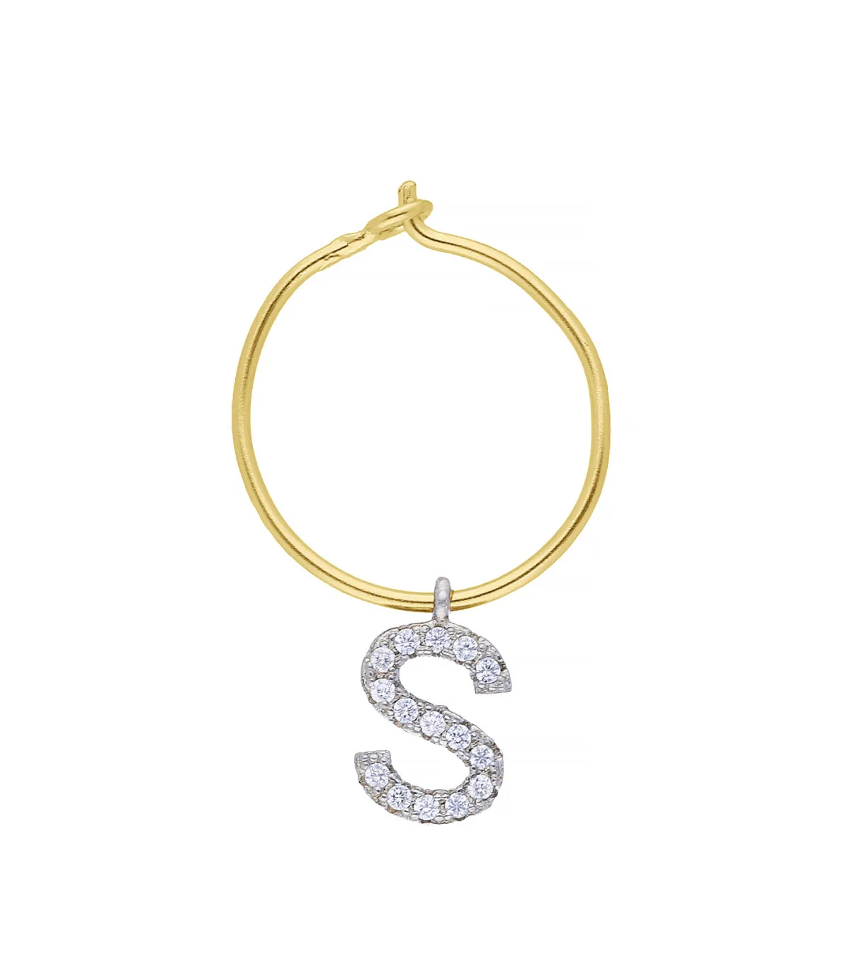 Maison Irem Boucle d'oreille Hoop Lettre*Femme Boucles D'Oreilles