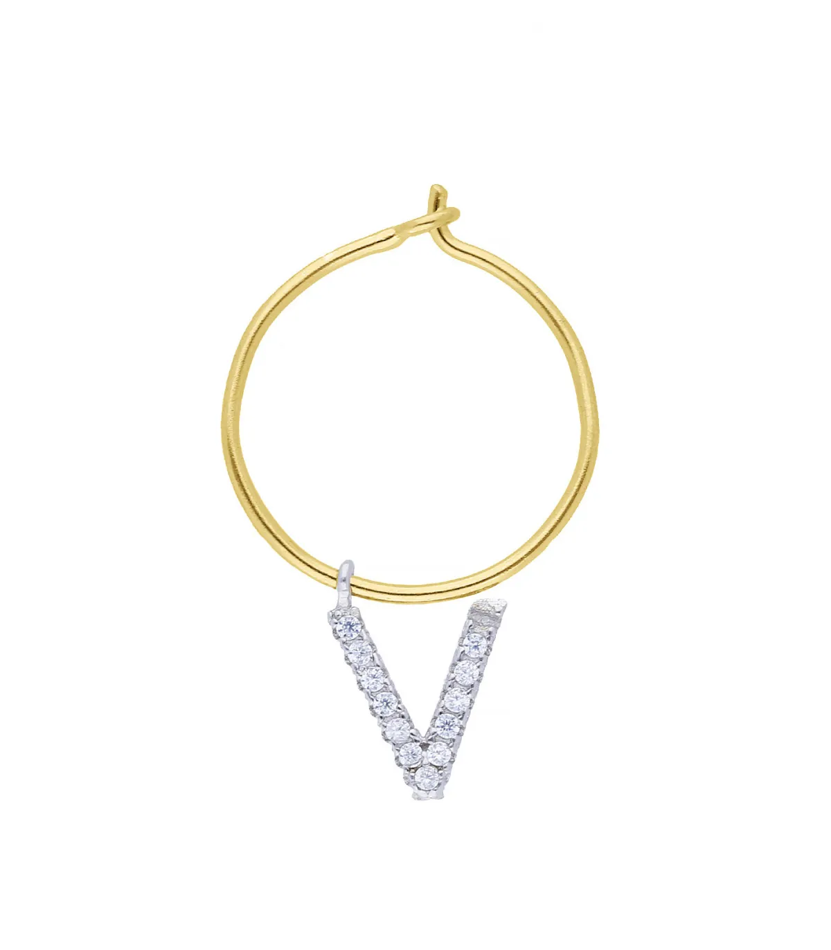 Maison Irem Boucle d'oreille Hoop Lettre*Femme Boucles D'Oreilles