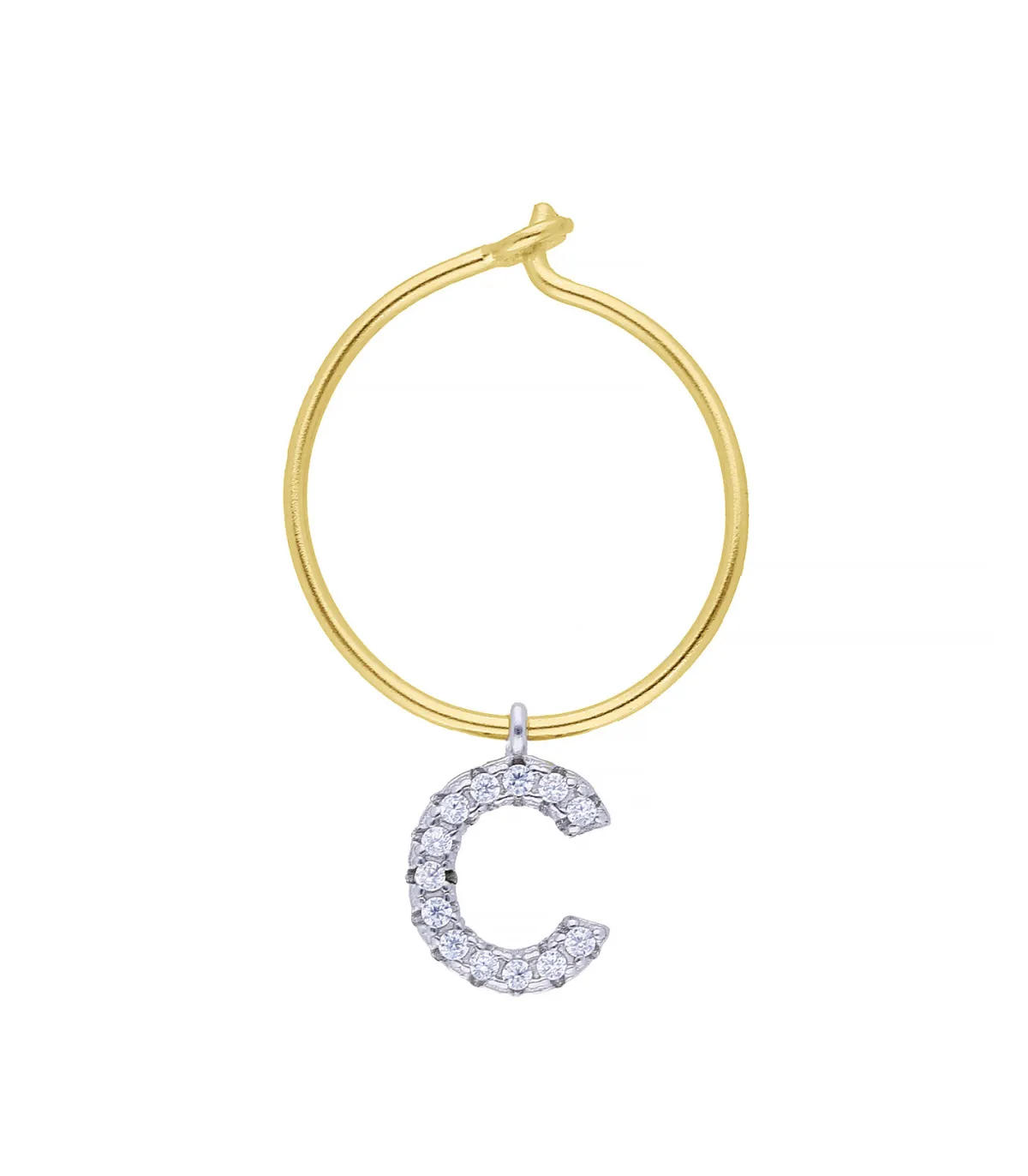 Maison Irem Boucle d'oreille Hoop Lettre*Femme Boucles D'Oreilles