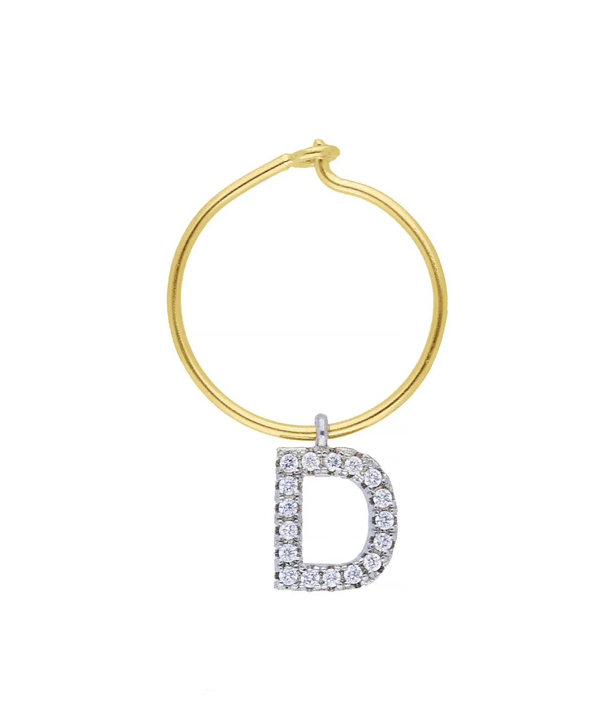 Maison Irem Boucle d'oreille Hoop Lettre*Femme Boucles D'Oreilles