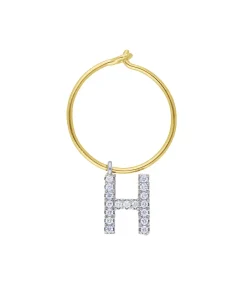 Maison Irem Boucle d'oreille Hoop Lettre*Femme Boucles D'Oreilles