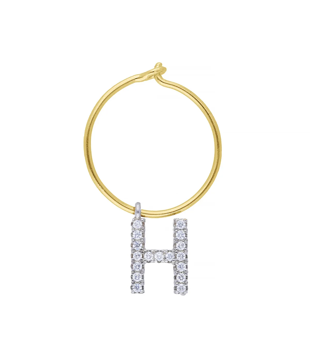 Maison Irem Boucle d'oreille Hoop Lettre*Femme Boucles D'Oreilles