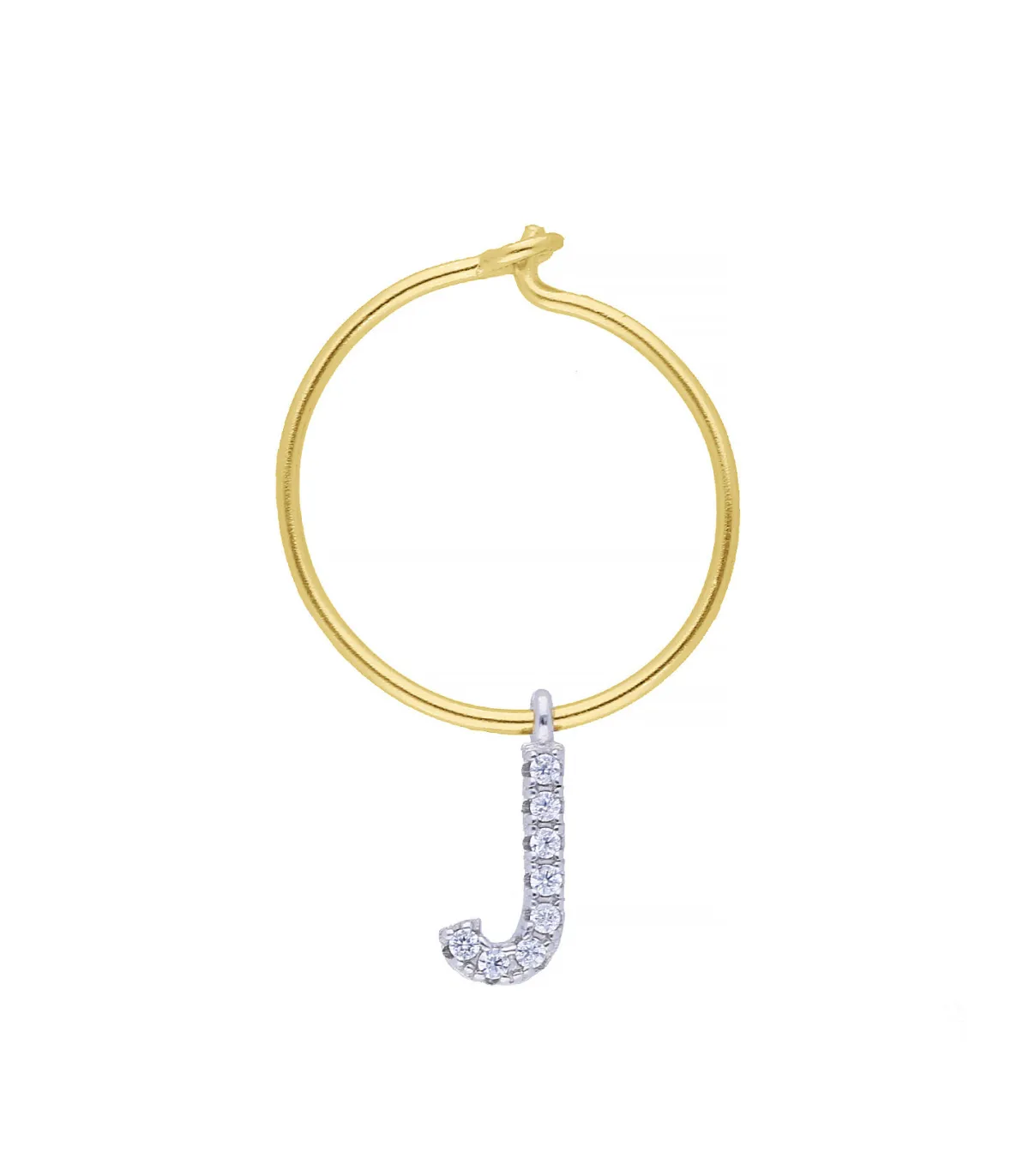 Maison Irem Boucle d'oreille Hoop Lettre*Femme Boucles D'Oreilles