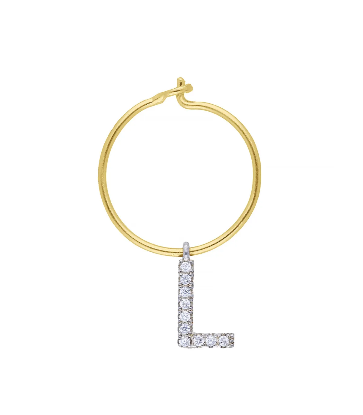 Maison Irem Boucle d'oreille Hoop Lettre*Femme Boucles D'Oreilles