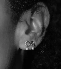 Stone Paris Boucle d'oreille Puce Dunaway Or Blanc et Diamants*Femme Boucles D'Oreilles