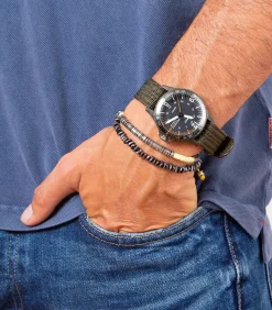 M.Cohen by Maor Bracelet Awaso en perles africaines et argent*Homme Bijoux