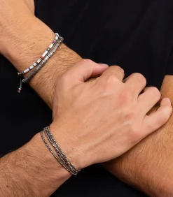 M.Cohen by Maor Bracelet Ghanian Mini en perles africaines et argent*Homme Bijoux