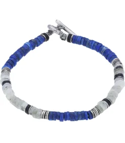 M.Cohen by Maor Bracelet perles Labradorites et Lapislazuli*Homme Bijoux