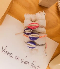 Maison Irem Bracelet tressé à coquillage Pino coloré*Femme Bracelets