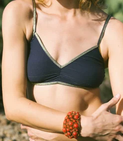 La Nouvelle Brassière Georgia Navy Gold Lurex Mousses Amovibles*Femme Lingerie