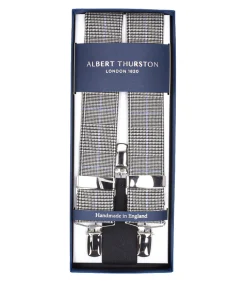 Albert Thurston Bretelles Sutting 3 Clip à motif blanc et noir*Femme Ceintures|Ceintures