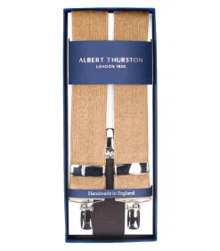 Albert Thurston Bretelles Sutting 3 Clip en velours marron*Femme Ceintures|Ceintures