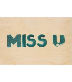 Woodhi Carte Miss U* Cartes Postales