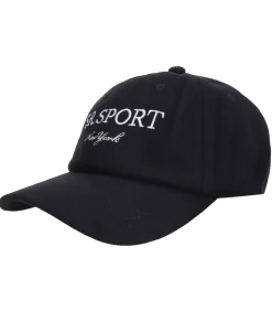 Sporty & Rich Casquette en Laine S.R Sport Faded Black/Cream*Femme Chapeaux, Bonnets & Casquettes|Chapeaux, Bonnets & Casquettes