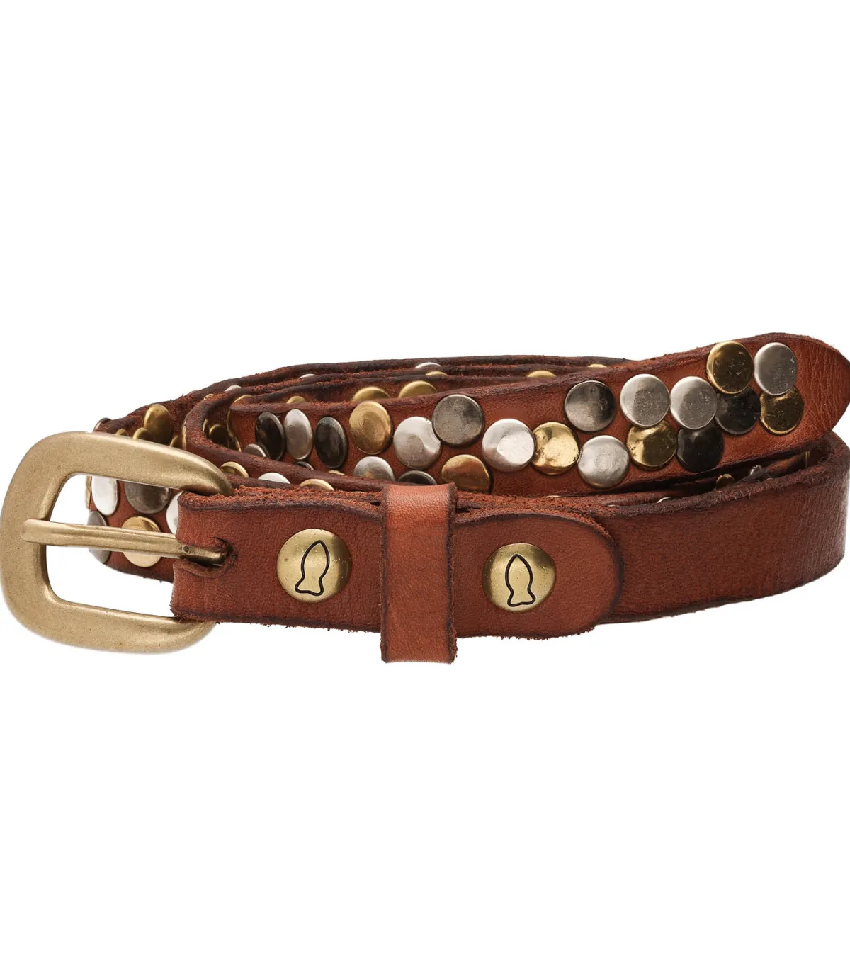 Campomaggi Ceinture Liri Cuir Cognac et Studs*Femme Ceintures
