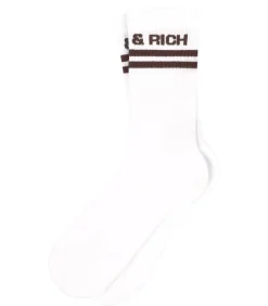 Sporty & Rich Chaussettes Bold Logo White/*Femme Lingerie|Sous-Vêtements