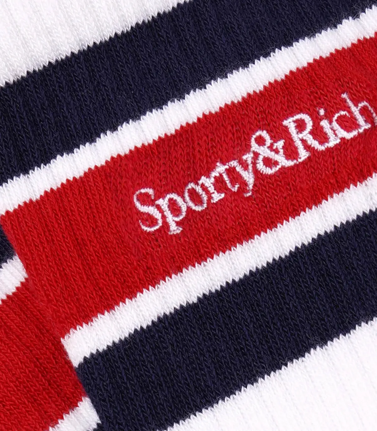 Sporty & Rich Chaussettes Serif Logo striped /Navy*Femme Lingerie