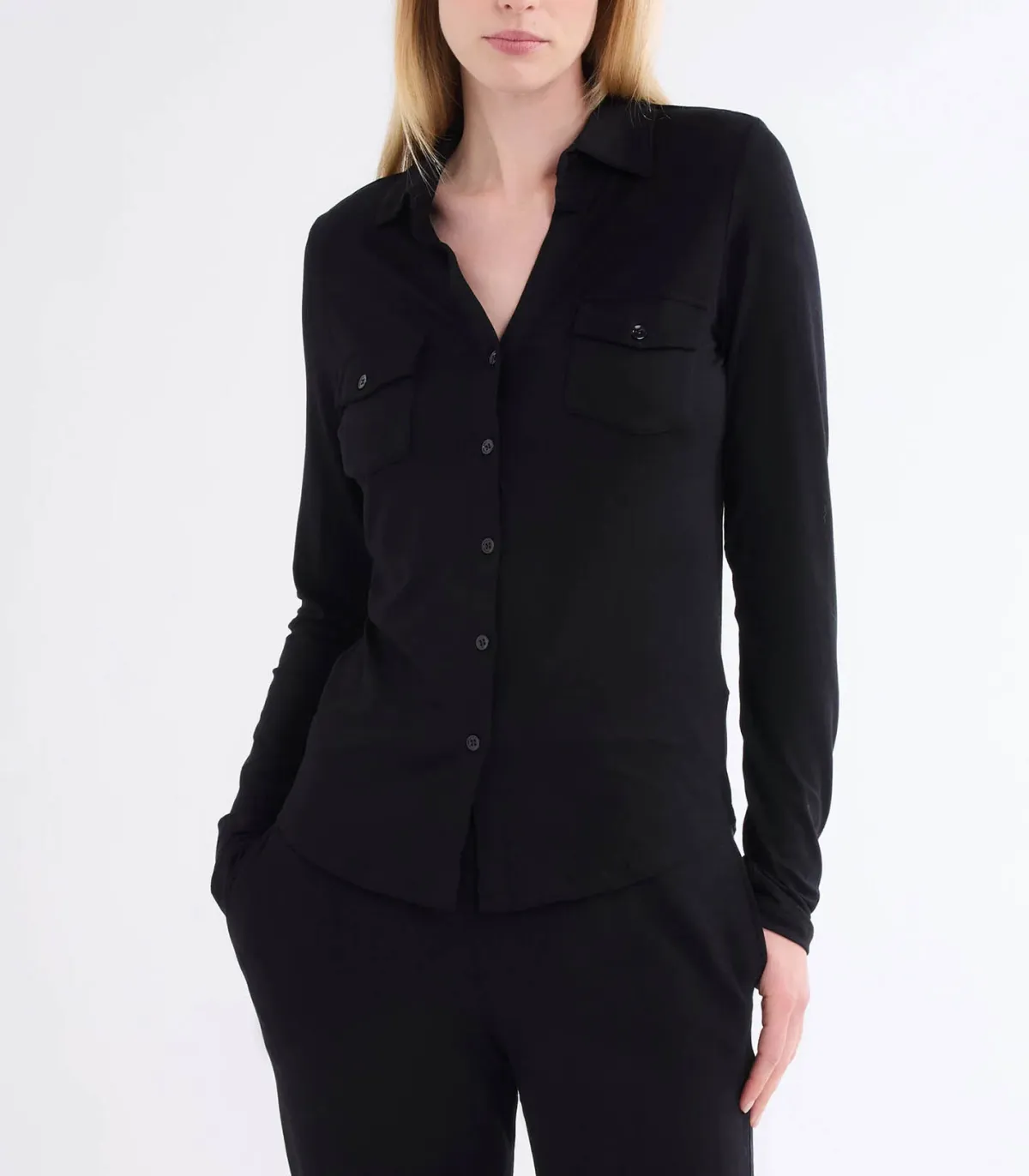 Majestic Filatures Chemise Anna Manches Longues Noir*Femme Hauts