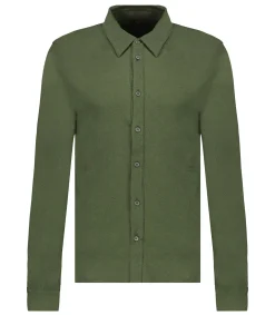 Majestic Filatures Chemise homme Manches Longues Army*Homme Chemises