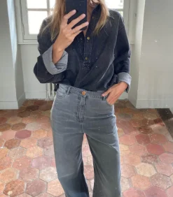 HAPPY HAUS Chemise over Noir Délavé*Femme Hauts