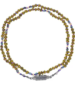 Marie Lichtenberg Collier Baby Locket Diamants Or noir & Mauli Ghana Jaune & Noir*Femme Colliers